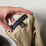 ralph lauren black label beige suede leather high waisted straight leg pants Size 8 Photo 5