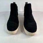 Toms Women Black Suede Leopard Ankle Boots Platform Wedge Side Zip Size 7.5 Photo 1