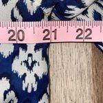 Beach Lunch Lounge Womens Ikat Notch Neck‎ 3/4 Sleeve Tunic Blouse Blue Medium Photo 7