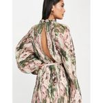 ASOS DESIGN Plisse Blouson Sleeve Romantic Floral Print Open Back Mini Dress 8 Photo 4