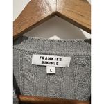 Varsity Frankies Bikinis  Cable Knit Sweater Size Medium Rain Cloud 100% Cotton Photo 5