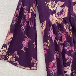 Patrons of Peace  Women's Dress Trapeze Purple Floral Bell Sleeve Keyhole Medium Photo 10