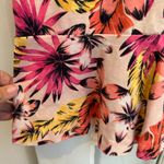 Lands' End Pink & Yellow Floral Ruffle Hem Pullover Jersey Tee Shit Dress Size L Photo 3