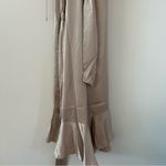Show Me Your Mumu NWT  Samantha Ruffle Champagne Luxe Satin Wrap Dress Size S Photo 7