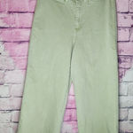 OAT NEW YORK SUNWASHED GREEN WIDE LEG CROPPED JEANS 12/31 Photo 0