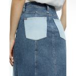 Alice + Olivia NWT Rye Low-Rise Two-Tone Denim Maxi Skirt Sz 25 $375 Photo 8