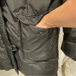 Larry Levine Warm cozy  down feather black puffer coat fur collar pockets Photo 15