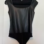 EXPRESS  Black Leather Bodysuit Photo 0