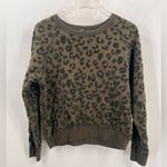Rails ‎ Theo Olive Green Flocked Leopard Sweatshirt size medium Photo 1