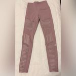 Alo Yoga High-Waist Moto Leggings Smoky Quartz Mesh Cut-Outs Hi-Rise Edgy Tights Photo 2