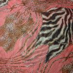 Animal Print Coral Scarf With Zebra Leopard Patterns Light Sheer Fabric Fringe Brown Photo 3
