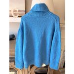 NWOT Samsoe Samsoe Molli Wool & Alpaca Blend Turtleneck Sweater in Lichen Blue S Size M Photo 4