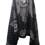 Rue21 Cold Shoulder Top Paisley Print Tie Back Black‎ White Size L Black Size L Photo 0