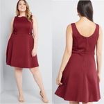 Modcloth sixties signature A-Line Dress Maroon Size 1X Retro Pin up Photo 1