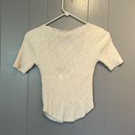 ZARA NWT  Off White Ribbed Baby Tee Size Small Photo 2