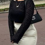 Bershka Shredded Cropped Bell Sleeve Sweater Black Photo 2