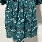 Band Of The Free New Floral Print Tassel Tie Babydoll Mini Dress Teal Size Small Photo 13