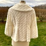 Pyramid Collection White Faux Fur jacket bell sleeve S Photo 11