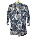 J. McLaughlin  Blue and White Daisy Cotton Popover Tunic Top Sz. S Photo 1