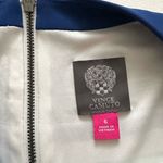 Vince Camuto Dress Blue Green White Striped 3/4 Sleeve Lined Shift Dress Size 6 Photo 1