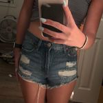 Aeropostale Ripped Dark Washed Jean Shorts Photo 0