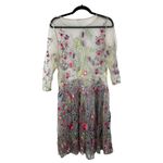 Free People  Sheer Embroidered Floral Butterfly Long Sleeve Dress Size Small Photo 3