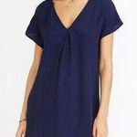 Madewell  Women's Shift Dress Small Navy Blue Short Sleeve V-Neck Photo 0
