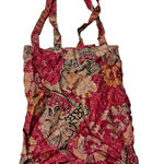 Vintage Handmade Silk Small Bag‎ Purse Red Paisley Floral Reversible Travel Boho Photo 0