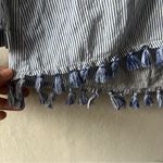 Roller Rabbit  Navy Pinstripe Embroidered Long Sleeve Blouse Size XS Photo 4