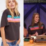 Free People  Multicolor Striped Short Sleeve Tee XS Photo 1