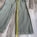 PacSun  Low‎ Rise Puddle Army Green Denim Wide Leg Cargo Pants Jeans XS Photo 3