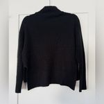 H&M  Mock Neck Hi-Low Boxy Cropped Sweater Black Wool Blend Size Small Photo 2