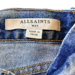 ALLSAINTS Denim Shorts Women Sz 27 Mid Rise Frayed Boy Short Cut Offs Beach Blue Photo 3