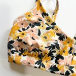 Kona Sol Kona Sol Floral Keyhole String Bikini Top Yellow Pink Black White Size M Summer Photo 3