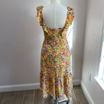BCBGeneration BCBG Generation Yellow Ruffle Floral Print Midi Dress Size Small Photo 4