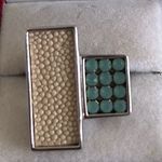 Silver Tone Metal and Turquoise Rhinestone Cocktail Ring Photo 1