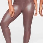 Athleta Elation Shimmer Leggings Brown Compression XSP Travel Athletic 353814 Photo 0