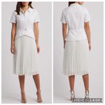 Julia Jordan  Mixed Media Pleated Skirt Midi Dress Ivory 10 Photo 1