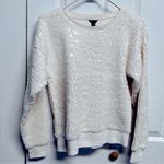 Ann Taylor Cracked Ice Sweatshirt Sweater Winter White. Size Medium. Photo 13