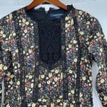 French Connection  Hallie Drape Floral Black Folk Boho Mini DressWomens size 4 Photo 4
