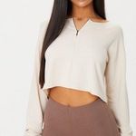 Pretty Little Thing Cream Front Zip Cropped Sweater  Photo 0