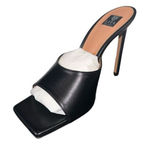 Lita By Ciara Black Solid Square Leather Slide On Heel Sz US 8.5 EU 39 Winter Photo 0