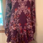 Free People Boho Open Back Floral Mini Tunic Dress with pockets size M Photo 3