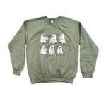 Book Reading Ghost Sweatshirt in Green, Size M​​​ Green Size M Photo 1