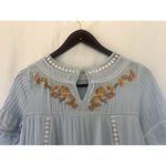 Brass & Roe Embroidered Blue Yellow Orange Lace Floral Boho Mini Dress Size XS Photo 5