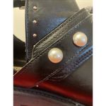 ZARA  Women's Black Pearl Buckle Motorcycle Faux Leather Combat Boot Sz 39 US 8.5 Photo 10