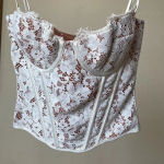 House Of CB House‎ of CB ‘Mila’ Ivory Lace underwired woven corset NWOT size L Photo 2