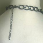 Chic Statement Gunmetal Black and Silver Chunky Floral Rhinestone Bib Necklace Gray Photo 5