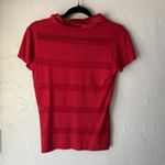 Carducci Shirt Y2k Small Red Collared Button Stretch Short‎ Sleeve Going Out Top Photo 6