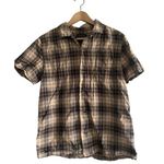 Pendleton Pendelton short sleeve button up plaid beige/black size med Photo 0